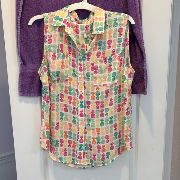 Talbots Tops - Talbots Multicolor Pineapple Print Kids Button Down Shirt